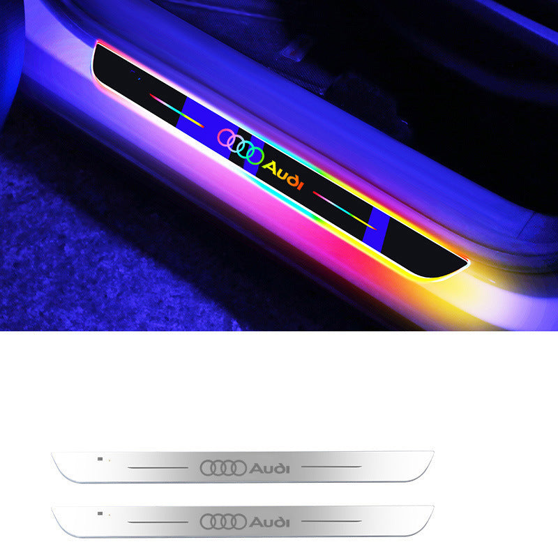 LED Einstiegsleisten Türschwellerbeleuchtung passend für Audi A6L A4L A3L A5 A7 A8 Q5L Q7 Q3 Q2L – Bunte Ambientebeleuchtung & Schutzleisten