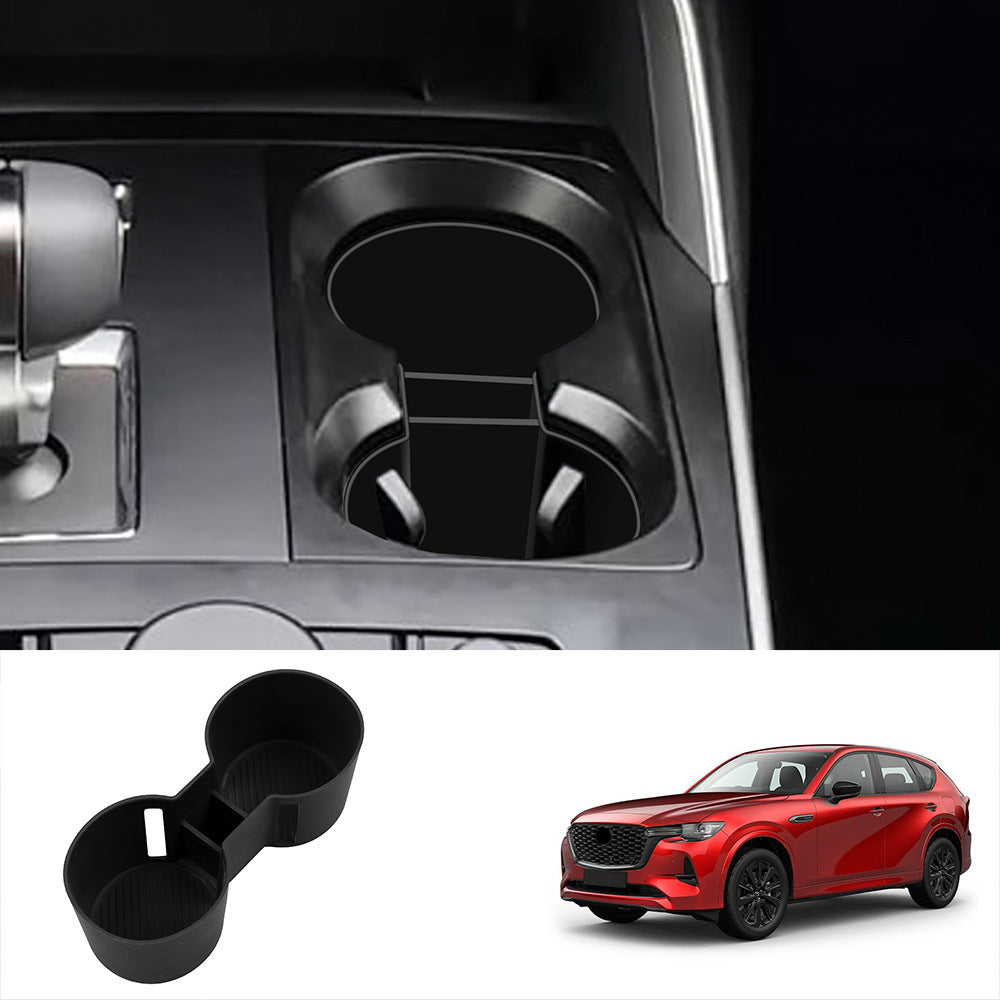 MAZDA CX-60 Silikon Getränkehalter Einsatz 2022 – Anti-Rutsch & Geräuschdämpfend, Mittelkonsole Cup Holder Schutz