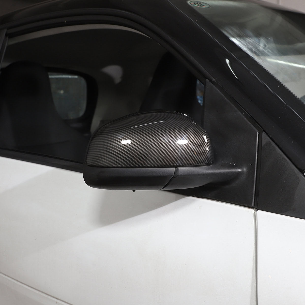 Passend für Mercedes-Benz Smart (Modelle 2016-2021), Außenspiegelabdeckung aus ABS in Carbon-Optik.