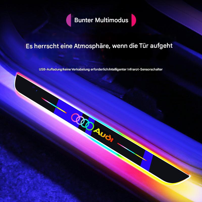 LED Einstiegsleisten Türschwellerbeleuchtung passend für Audi A6L A4L A3L A5 A7 A8 Q5L Q7 Q3 Q2L – Bunte Ambientebeleuchtung & Schutzleisten