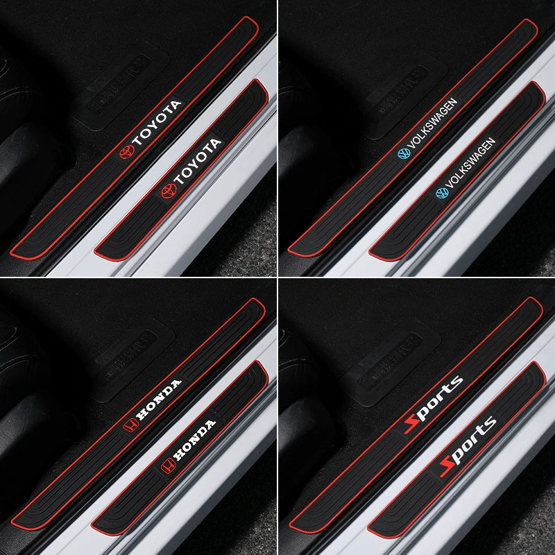 Auto Türschweller Schutzleisten mit Logo – Einstiegsleisten Schutz & Dekor Aufkleber Universal Tuning