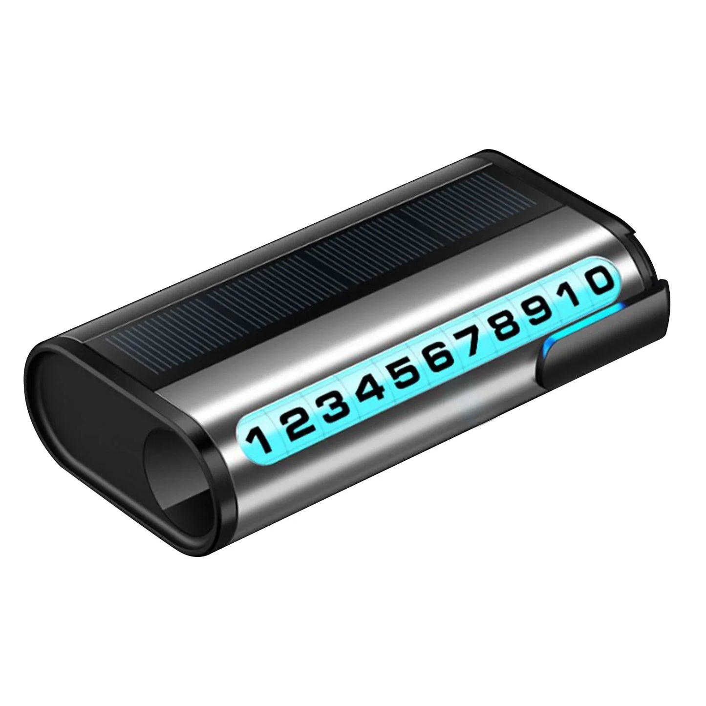 **Solarbetriebene Auto-Parknummerntafel, leuchtende Parkkarte, temporäre Stopp-Telefonnummer-Karte für Autodekoration und Zubehör**