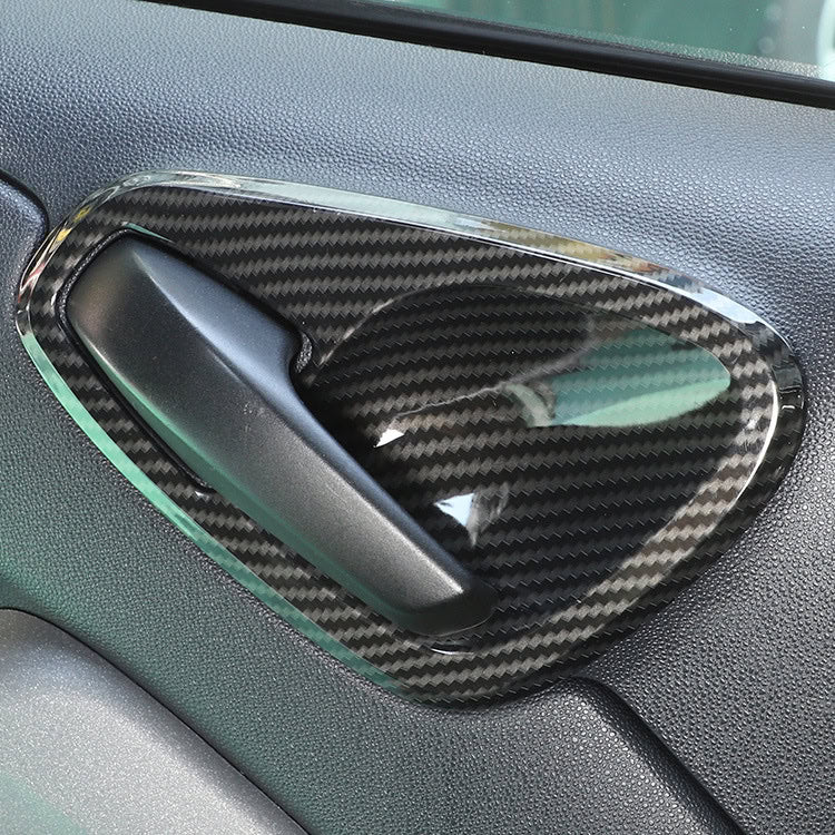 Passend für Mercedes-Benz Smart (Modelle 2010-2015), Innentürgriff-Abdeckungen aus ABS in Carbon-Optik.