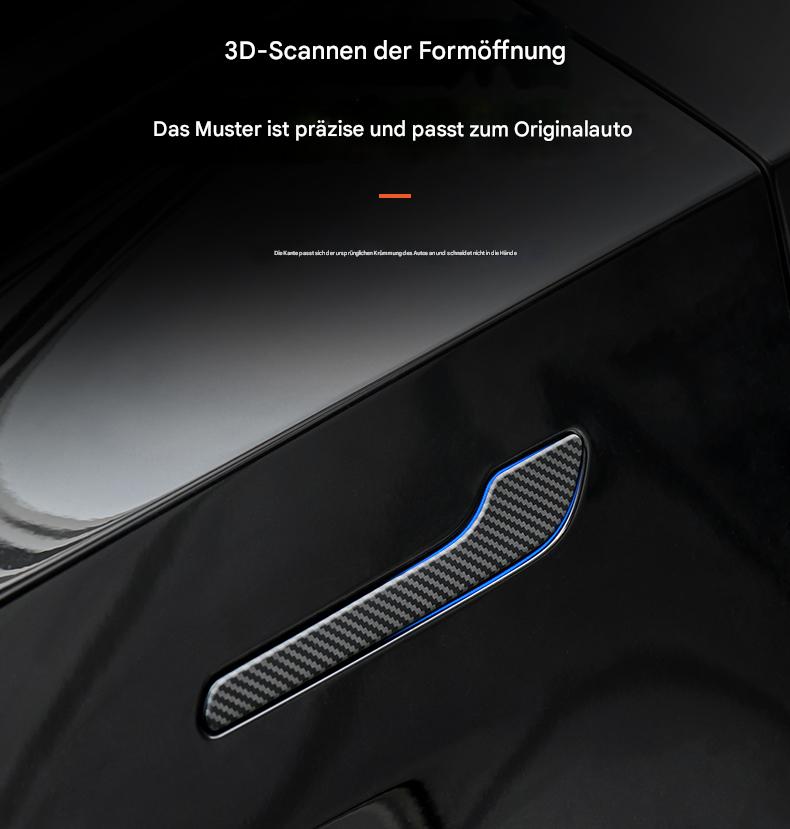 Tesla Model 3 / Y Türgriff Blenden – Echt Carbon Optik, Dekorleisten & Schutz Cover für neue Generation
