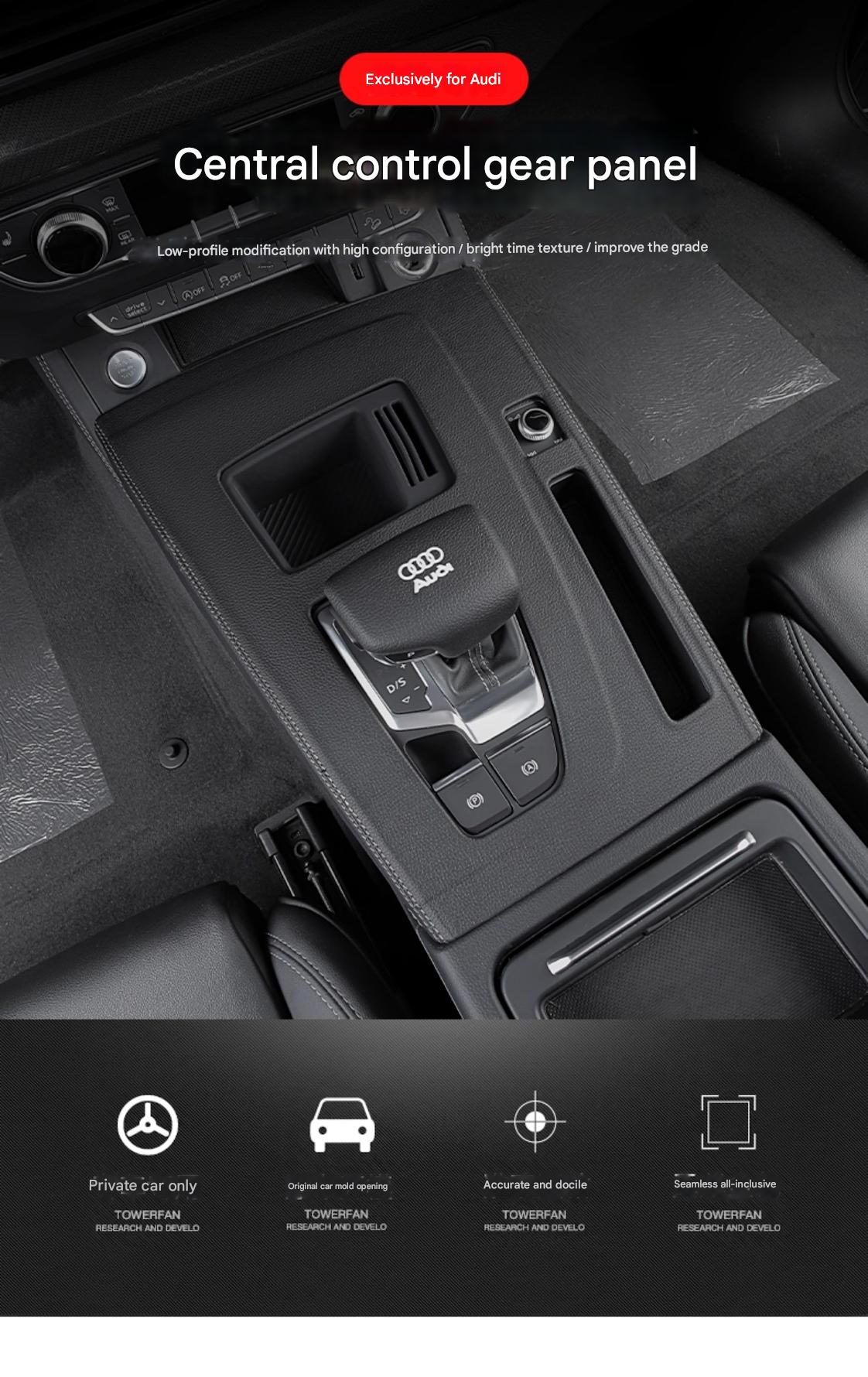Leder Mittelkonsole Abdeckung für Audi A6L/A7 – Schaltknauf Blende & Schutzrahmen Innenraum Dekor