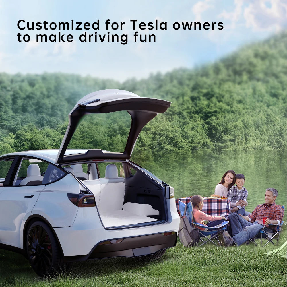 **YZ Hochwertige Kofferraummatte aus Leder für Tesla Model Y, maßgeschneiderte Vollabdeckung, wasserdichter Schutz, Autozubehör 2017-2024**