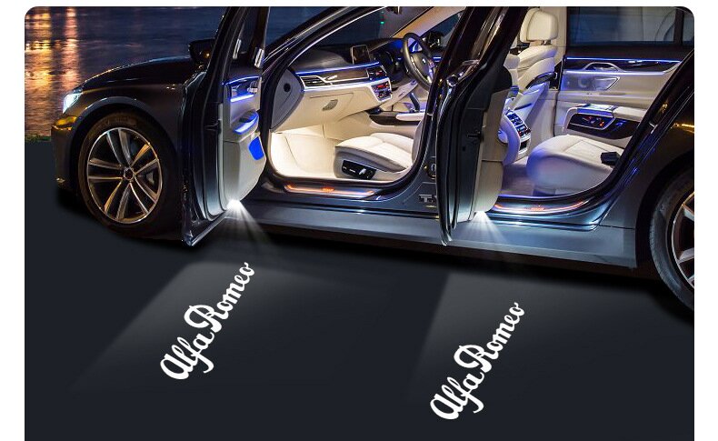 LED Türbeleuchtung für Alfa Romeo Giulia & Stelvio – Türprojektor Logo Licht, Willkommenslicht, Ambientebeleuchtung Tuning Zubehör