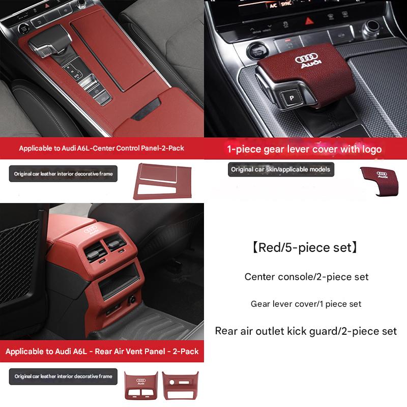 Leder Mittelkonsole Abdeckung für Audi A6L/A7 – Schaltknauf Blende & Schutzrahmen Innenraum Dekor