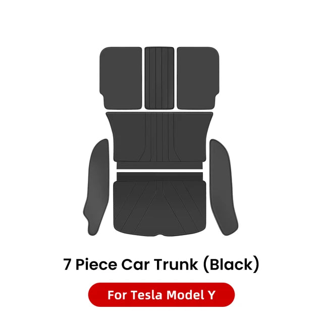 **YZ Hochwertige Kofferraummatte aus Leder für Tesla Model Y, maßgeschneiderte Vollabdeckung, wasserdichter Schutz, Autozubehör 2017-2024**