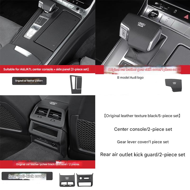 Leder Mittelkonsole Abdeckung für Audi A6L/A7 – Schaltknauf Blende & Schutzrahmen Innenraum Dekor