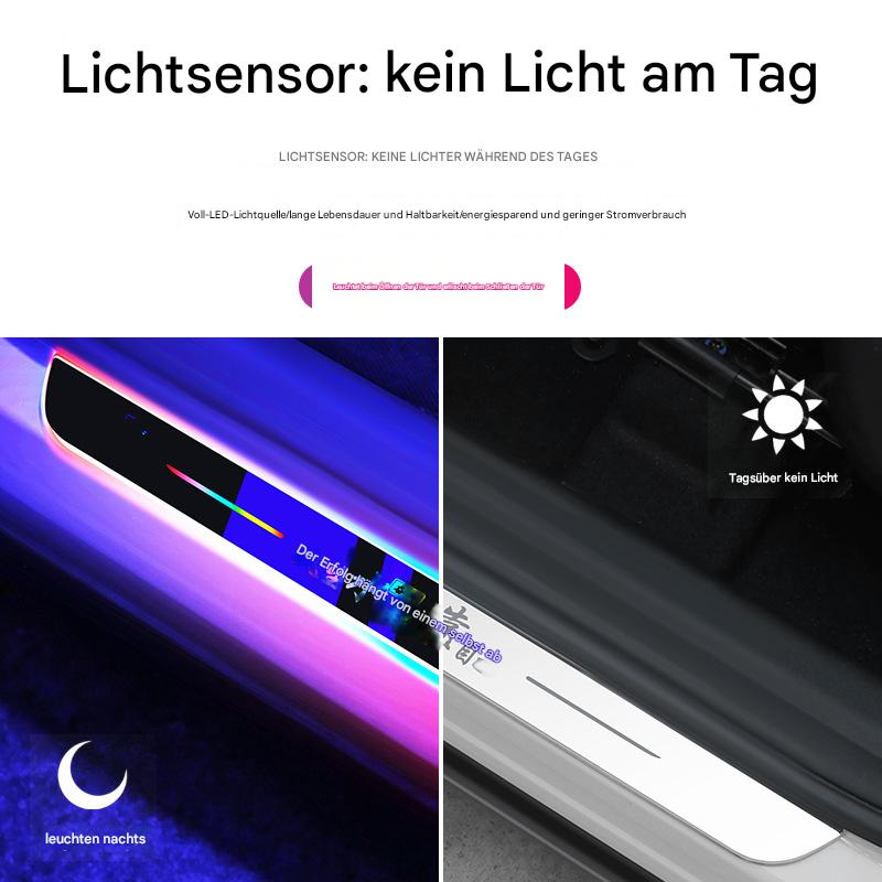 LED Einstiegsleisten Türschwellerbeleuchtung passend für VW Lavida Sagitar Magotan Passat Tiguan L – Universale Schutzleisten mit bunter Ambientebeleuchtung