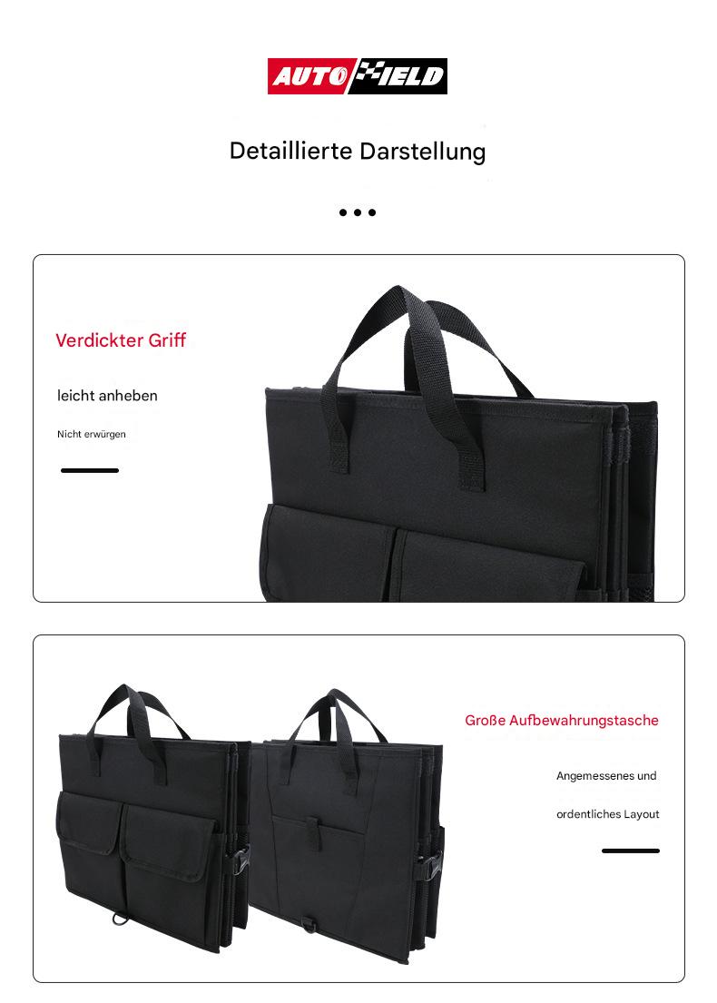 Kofferraum-Organizer mit Deckel – Faltbare Kofferraumtasche groß, rutschfest & stabil (3 Fächer, doppelte Böden, verstärkte Seitenwände)