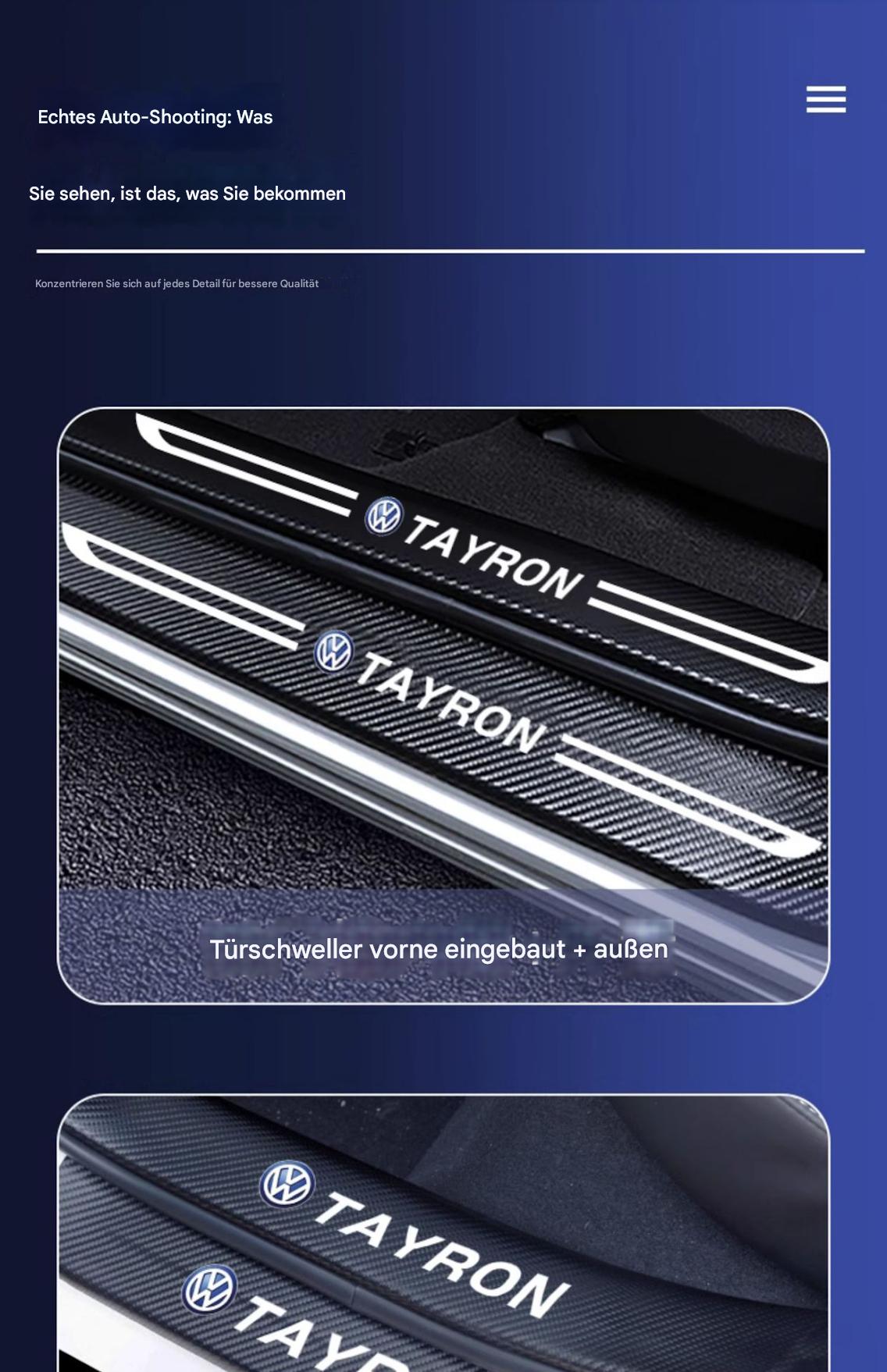 Einstiegsleisten & Türschweller-Schutz für VW Tayron 2024 – Edelstahl Einstiegsleisten mit Begrüßungsfunktion, Innenraum-Zubehör & Dekorleisten