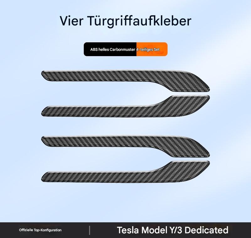 Tesla Model 3 / Y Türgriff Blenden – Echt Carbon Optik, Dekorleisten & Schutz Cover für neue Generation