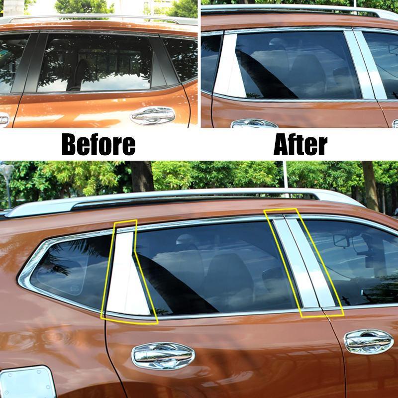 Nissan X-Trail T32 Edelstahl Türzierleisten Abdeckung B und C Säule Türsäule