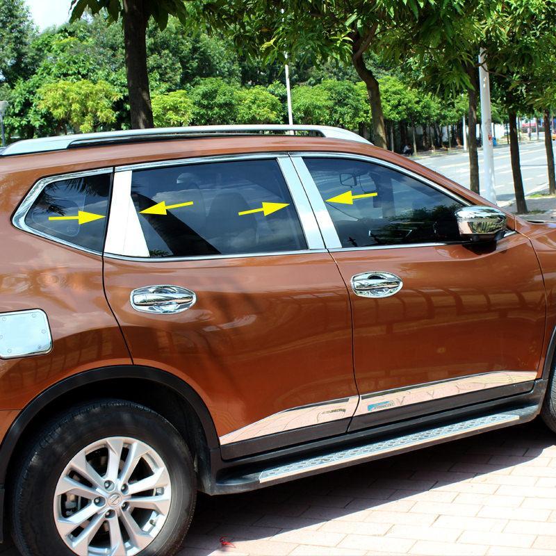 Nissan X-Trail T32 Edelstahl Türzierleisten Abdeckung B und C Säule Türsäule