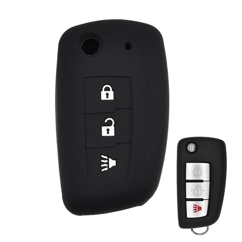 Nissan X-Trail T32 Silikon Auto Schlüssel Schutz Hülle Etui Schwarz