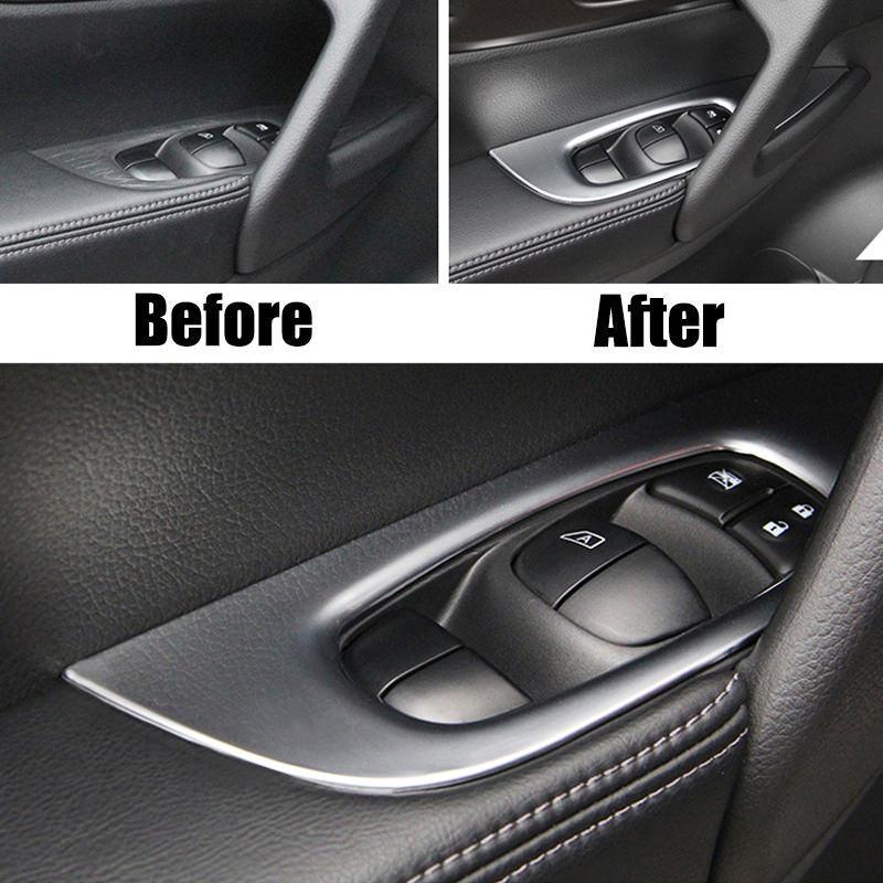 Nissan X-Trail T32 Chrom Abdeckung Fenster Heber Schalter Taster Rahmen