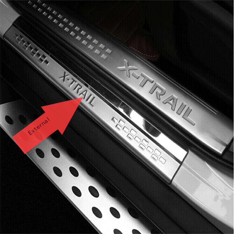 voor Nissan X-Trail T32 2014 4 stuks Chrome Deurdorpel Protector roestvrij staal