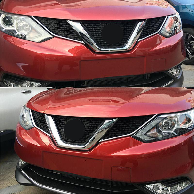 Nissan Qashqai J11 Chrom Kühlergrill Gitter Niere Streifen Abdeckung Leiste