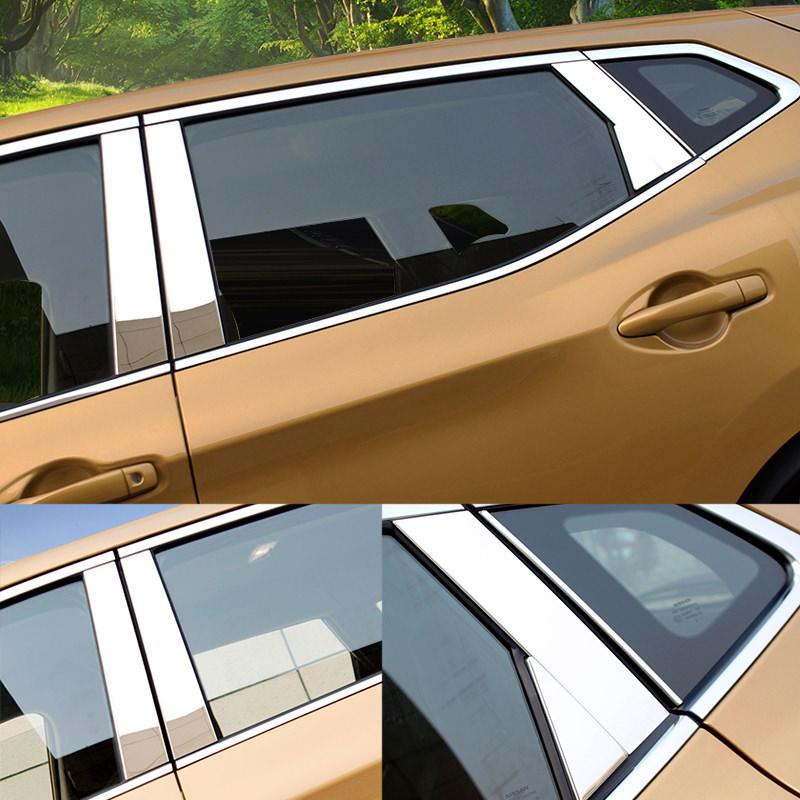 Nissan Qashqai J11 Chrom Türzierleisten Abdeckung B Säule Türsäule
