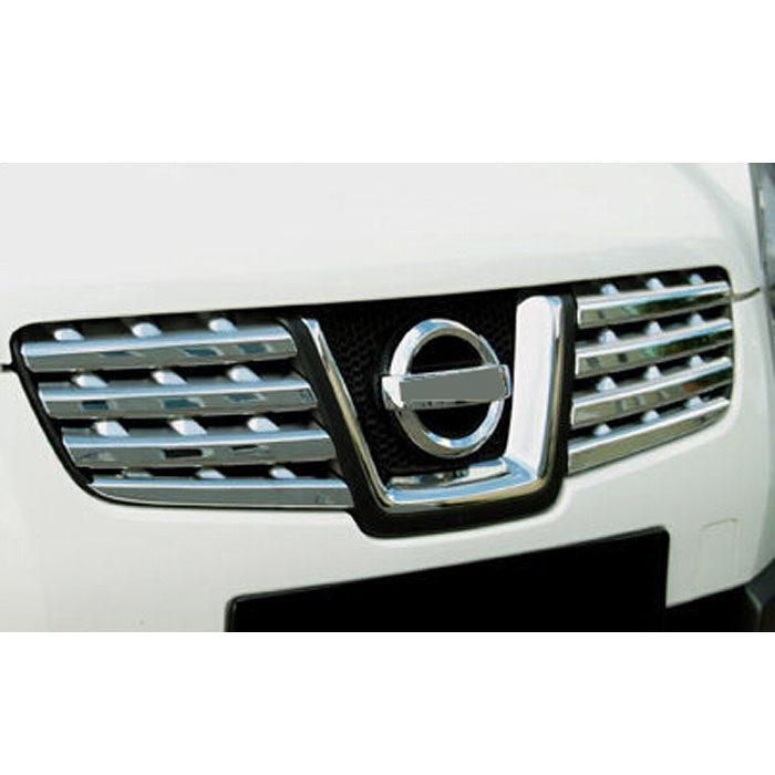 Nissan Qashqai J10 Chrom Kühlergrill Gitter Niere Streifen Abdeckung Leiste
