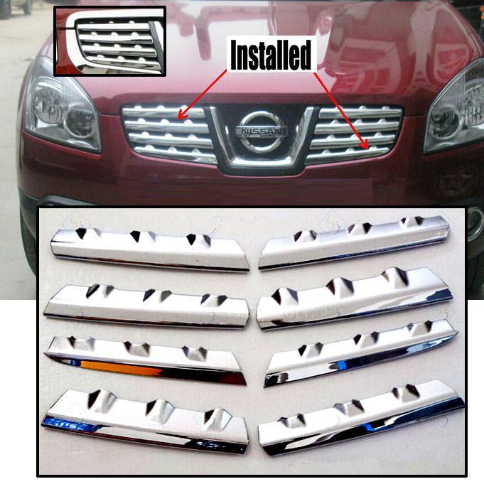 Nissan Qashqai J10 Chrom Kühlergrill Gitter Niere Streifen Abdeckung Leiste