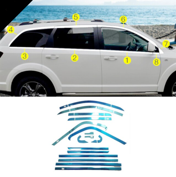 Fiat Freemont I Chrom Zierleiste Zierstab Chromleiste Säule Abdeckung