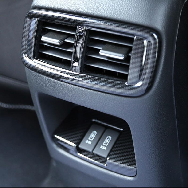 Honda CRV Chrom Carbon Mittelkonsole Armlehne Luftdüsen Lüftung Abdeckung Rahmen