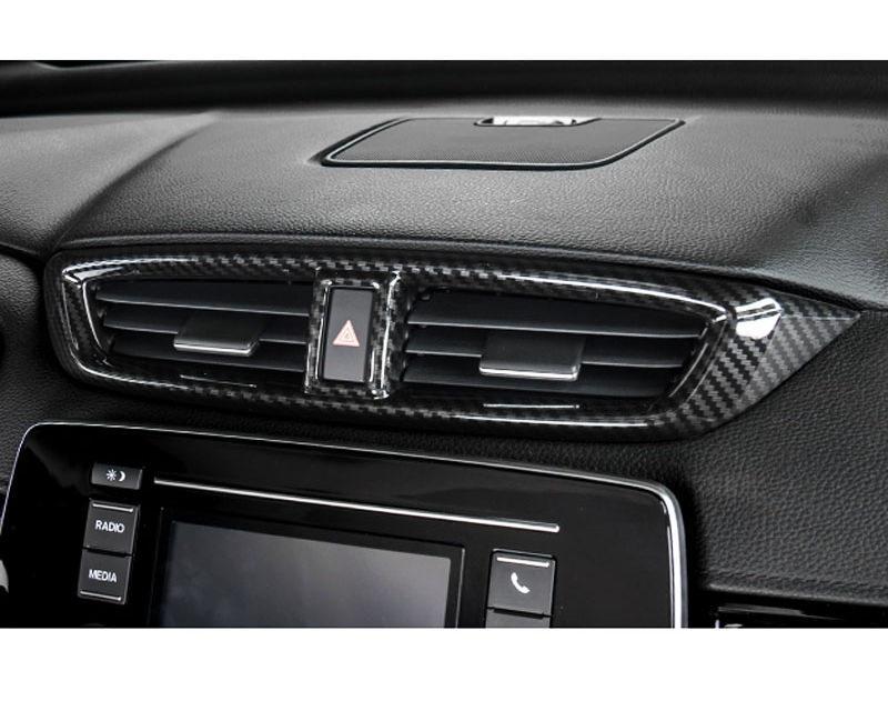Honda CRV Chrom Carbon Innenraum Luftdüsen Lüftungsgitter Lüftungsschacht Rahmen Abdeckung