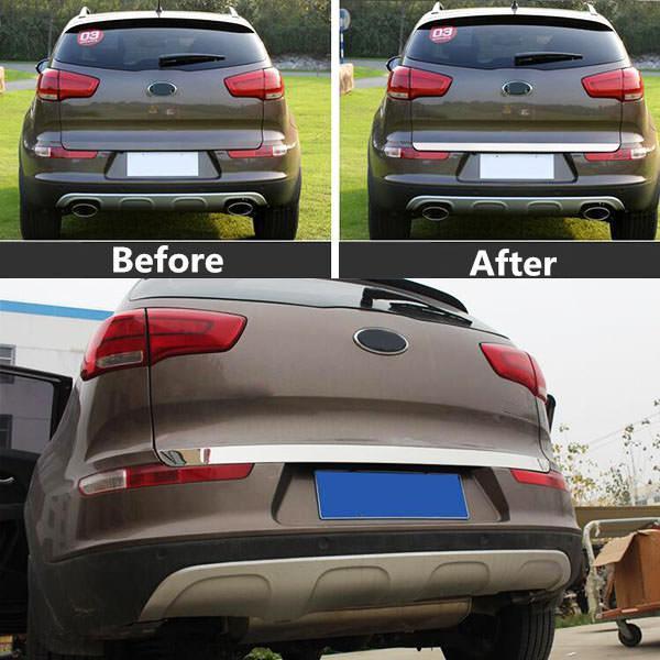 Kia Sportage 3 SL Chrom Kofferraum Gepäckraum Abdeckung Hinten Leiste