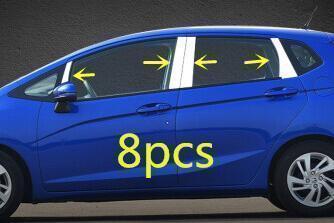 Honda Jazz Chrom Türzierleisten Abdeckung B Säule Türsäule