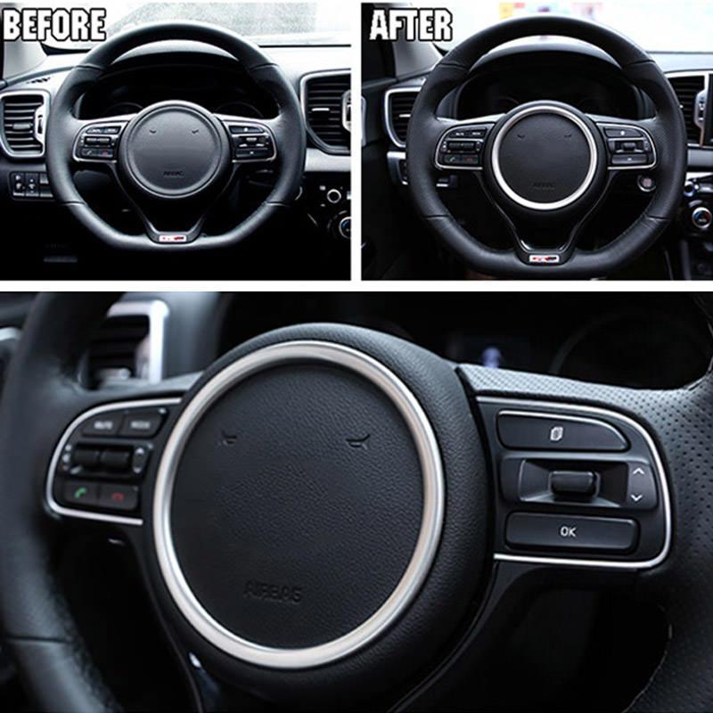 Kia Optima 4 K5 JF Chrom Lenkradbezug Lenkradhülle Ringe Abdeckung Rahmen