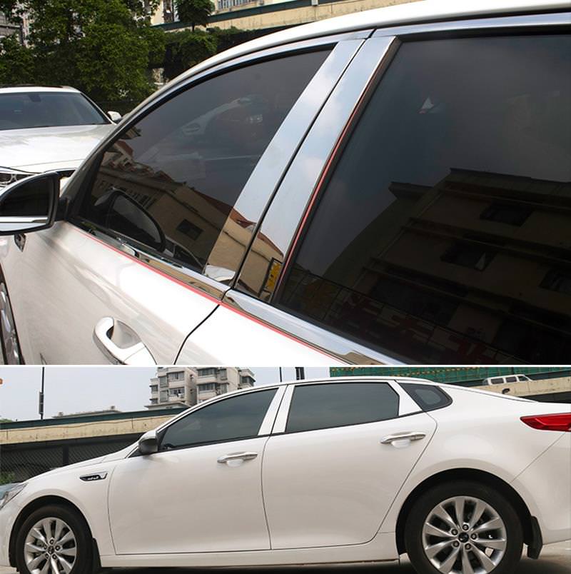 Kia Optima 4 K5 JF Chrom Türzierleisten Abdeckung B Säule Türsäule