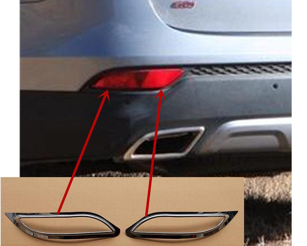 Hyundai Santa Fe 3 DM Chrom Nebelscheinwerfer Abdeckung Rahmen Licht Hinten