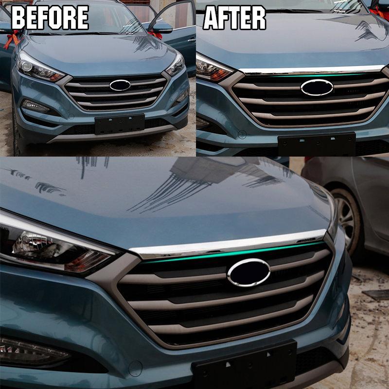 Hyundai Tucson 3 TL Chrom Stossleiste Motorhaube Vorne Leiste Abdeckung