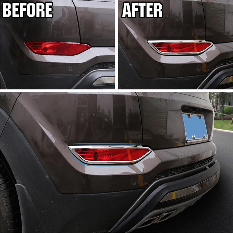 Hyundai Tucson 3 TL Chrom Nebelscheinwerfer Abdeckung Rahmen Licht Hinten