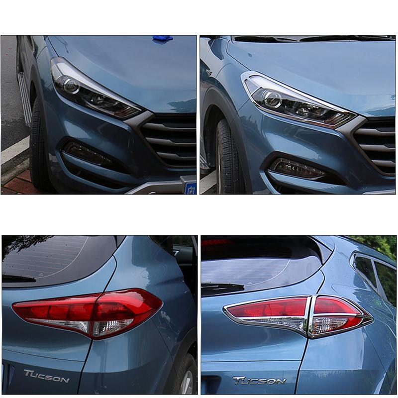 Hyundai Tucson 3 TL Chrom Licht Leuchte Scheinwerfer Vorne Hinteres Rückleuchte Abdeckung