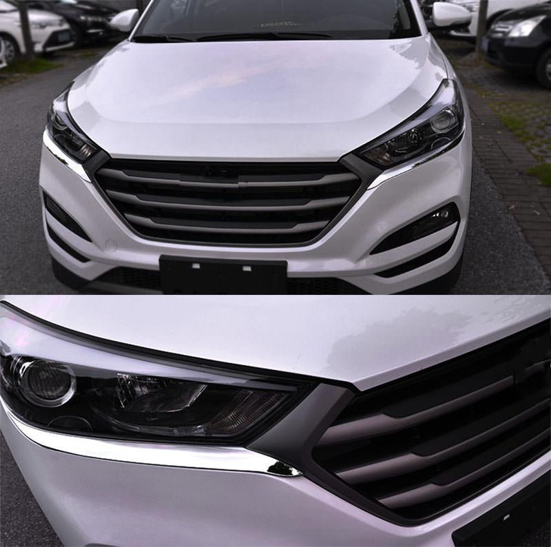 Hyundai Tucson 3 TL Chrom Licht Leuchte Scheinwerfer Vorne Leiste Abdeckung