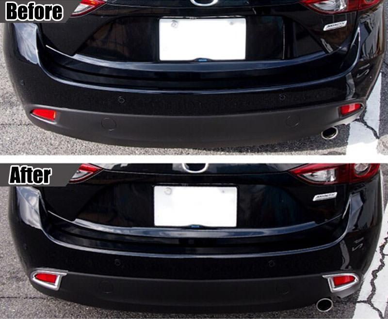 Mazda 3 BM Chrom Nebelscheinwerfer Licht Abdeckung Rahmen Hinten (Fließheck)