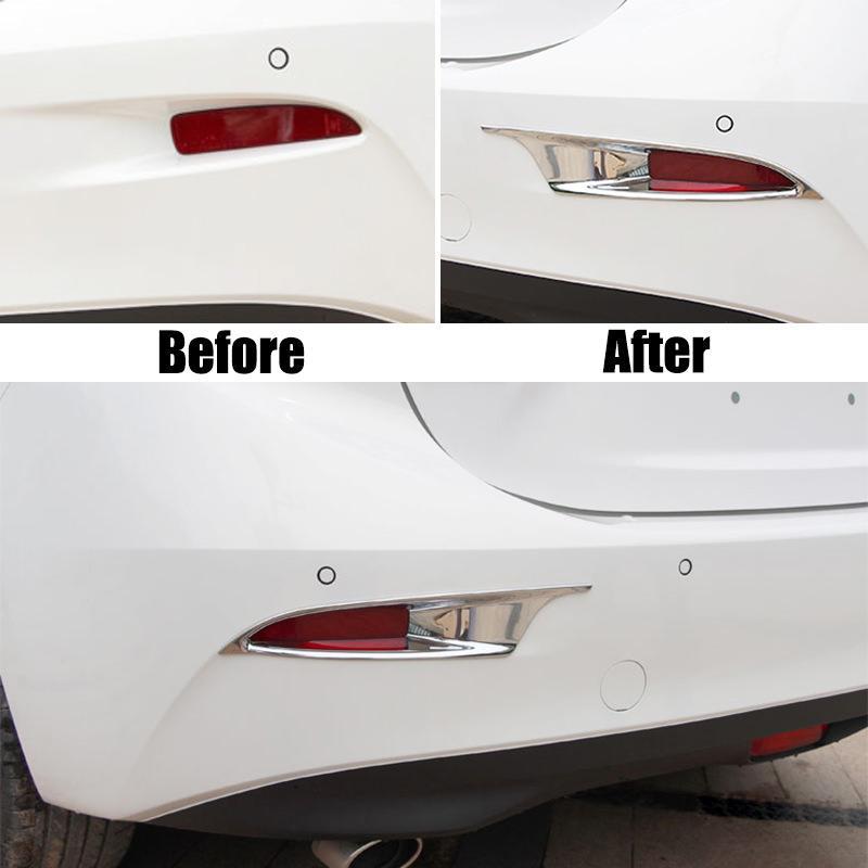 Mazda 3 BM Chrom Nebelscheinwerfer Licht Abdeckung Rahmen Hinten (Limousine)