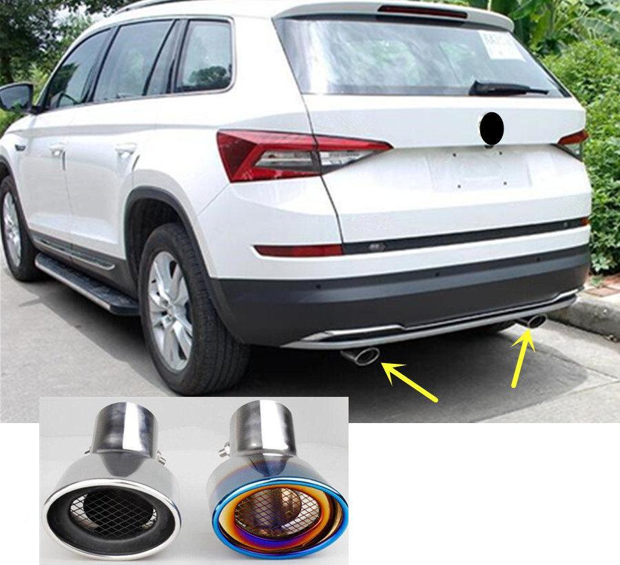 Skoda Kodiaq Edelstahl Auspuff Blende Endrohr Schalldämpfer
