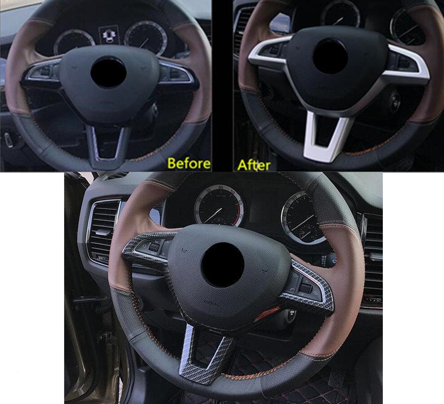 Skoda Kodiaq Chrom Lenkrad Knopfe Rahmen Abdeckung