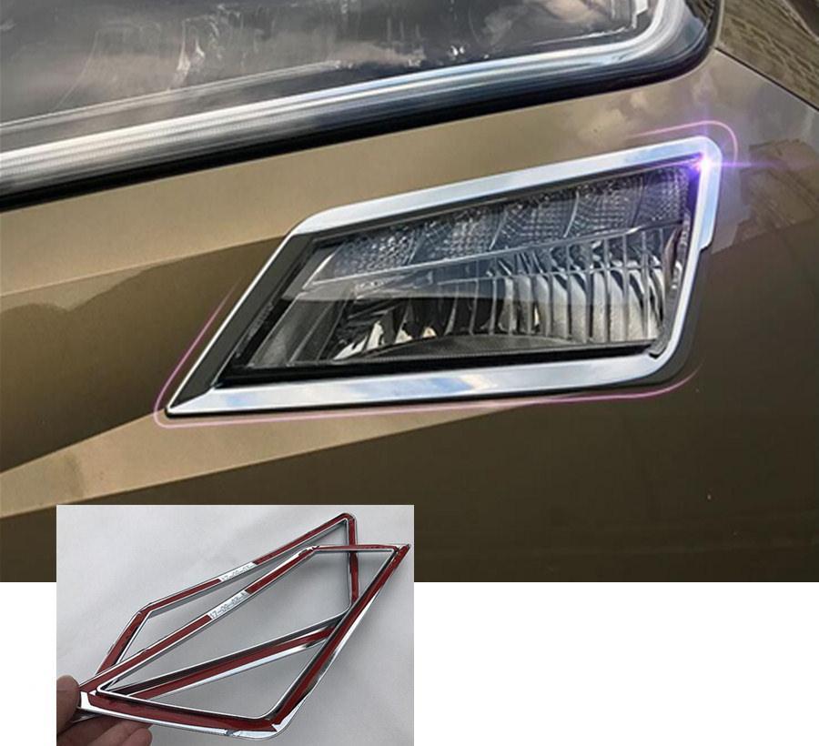 Skoda Kodiaq Chrom Nebelscheinwerfer Licht Abdeckung Rahmen Vorne