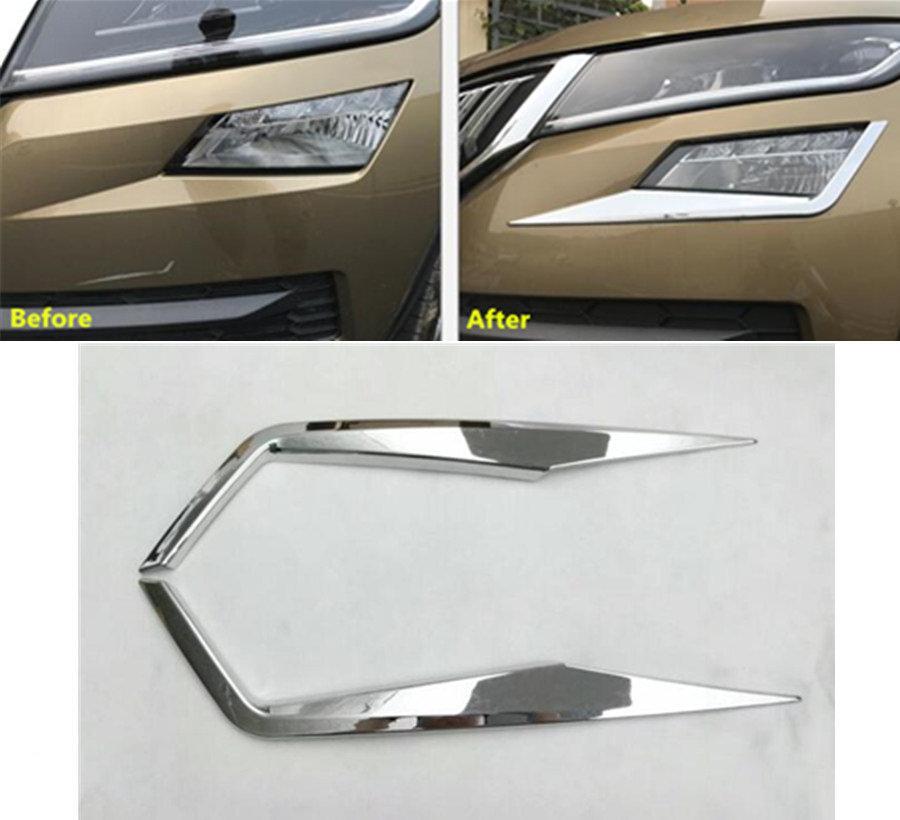 Skoda Kodiaq Chrom Nebelscheinwerfer Licht Abdeckung Augenbraue Vorne