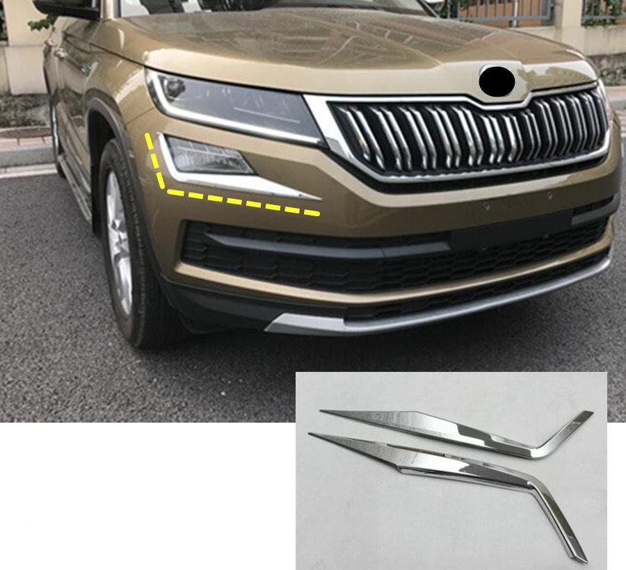 Skoda Kodiaq Chrom Nebelscheinwerfer Licht Abdeckung Augenbraue Vorne