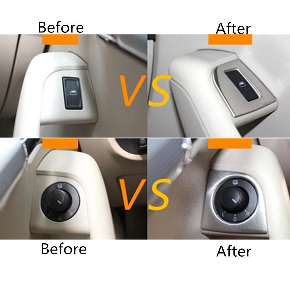 Skoda Octavia A7 Chrom Abdeckung Fenster Heber Schalter Taster Rahmen