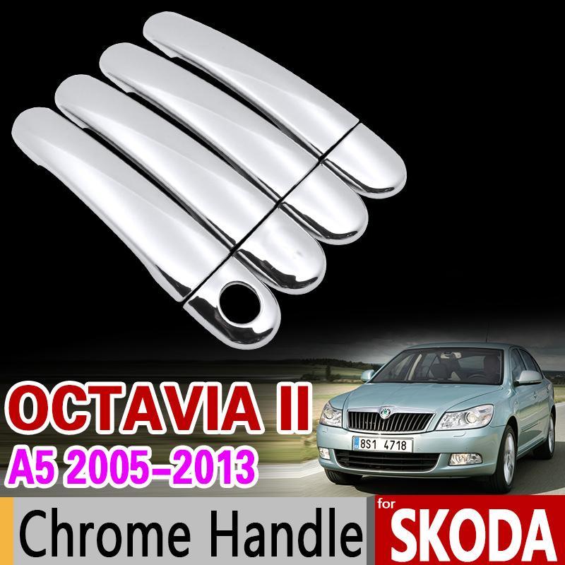 Skoda Octavia A5 Chrom Außen Türgriff Schalen Mulden Tür Kappen Abdeckung