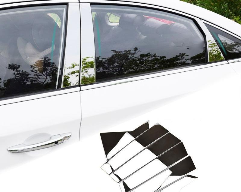 Hyundai Sonata 7 LF Edelstahl Türzierleisten Abdeckung B Säule Türsäule