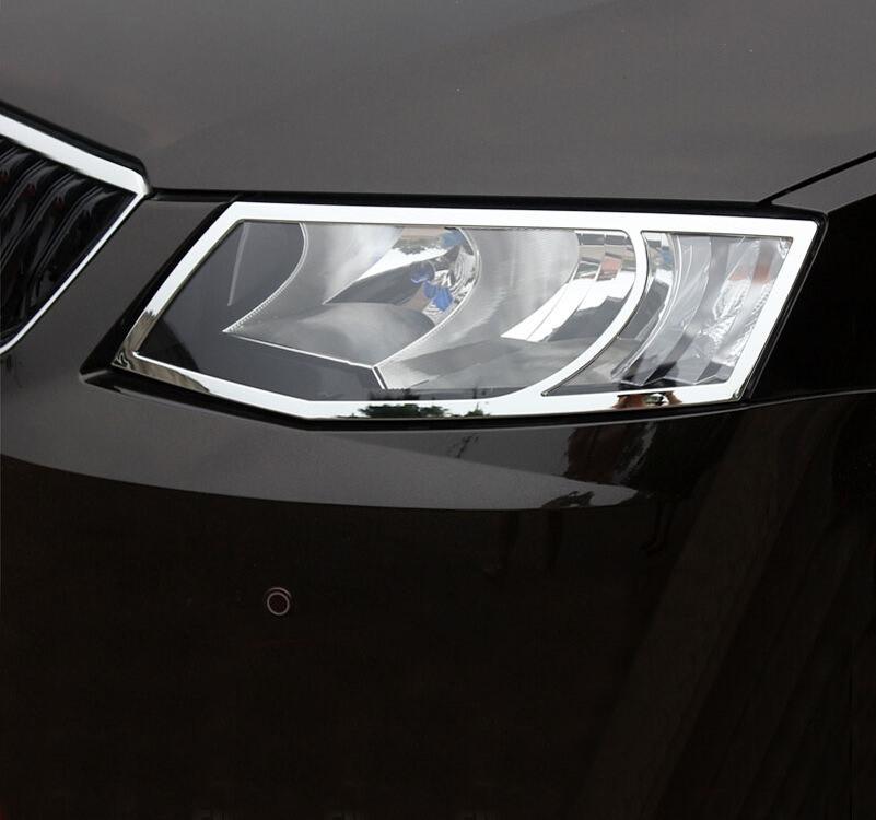 Skoda Octavia A7 Chrom Scheinwerfer Leuchte Vorderes Licht Abdeckung
